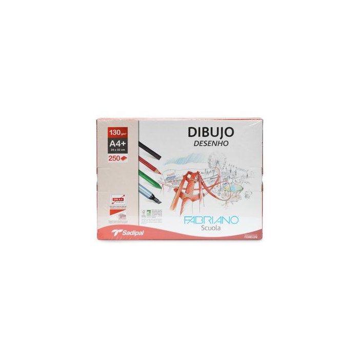 Lamina De Dibujo Fabriano 130G A4+ Grano Natural Recuadro Caja De 250
