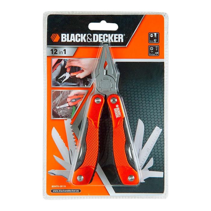 Black+Decker Multiherramienta 12 en 1 con Alicate Universal, Sierra, Abrebotellas, Cuchillos y Puntas para Atornillar 1