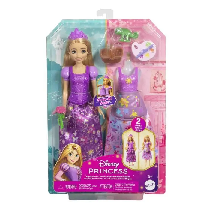 Mattel Muñeca Rapunzel Historias Mágicas JBG09 Disney Princess con 2 Atuendos y Accesorios para Niñas +3 Años 5