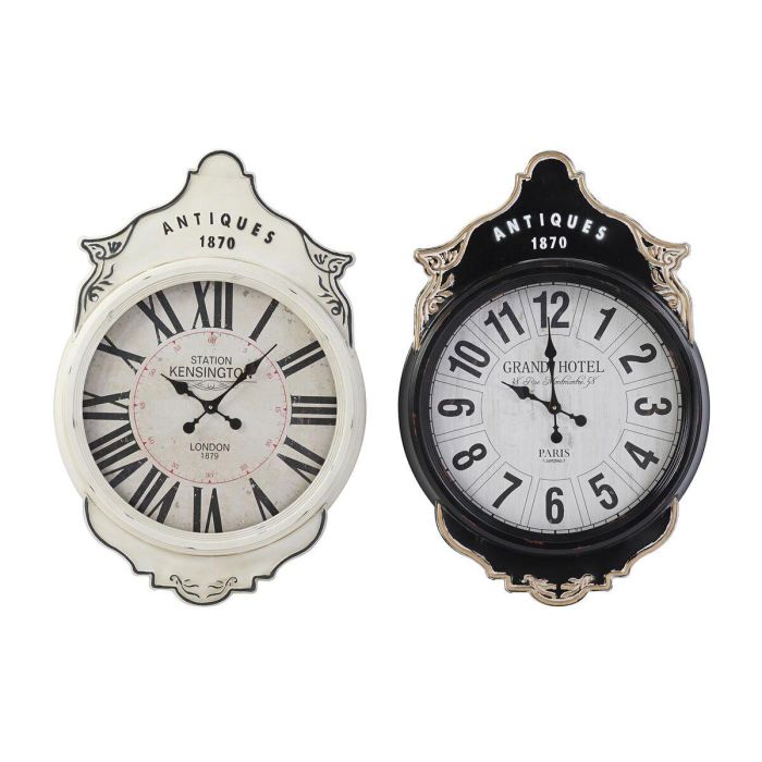 Reloj Pared Chic DKD Home Decor Blanco Negro 6 x 89 x 61 cm (2 Unidades) Reloj Pared Chic DKD Home Decor Blanco Negro 6 x 89 x 61 cm (2 Unidades)