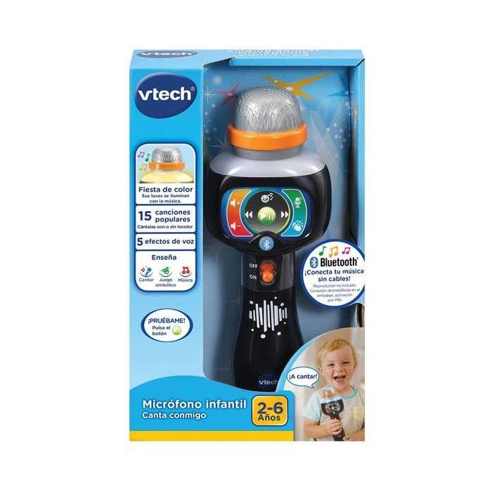 Vtech Micrófono Infantil Canta Conmigo con 15 canciones populares, conecta smartphone/MP3, sonidos y luces, para 2-6 años. 0 Vtech Micrófono Infantil Canta Conmigo con 15 canciones populares, conecta smartphone/MP3, sonidos y luces, para 2-6 años. 0