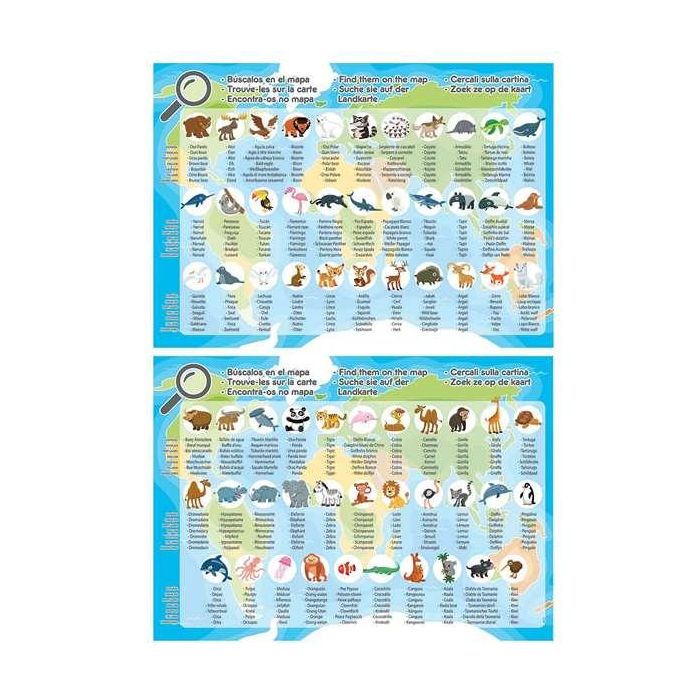 Puzzle 150 mapamundi animales 2 Puzzle 150 mapamundi animales 2