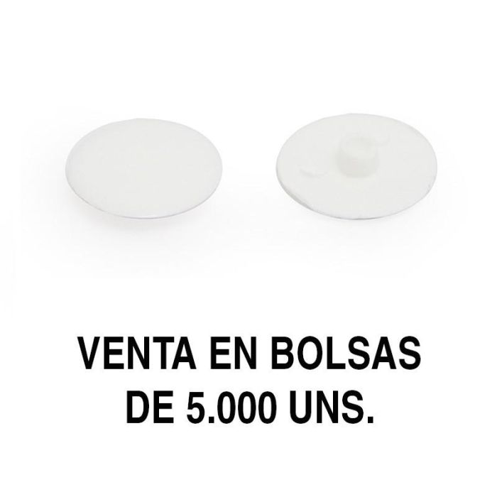 HERRAJES ALK Tapa Excéntrica Embellecedora Ø17mm Blanca Formato Bolsa 5000 Unidades