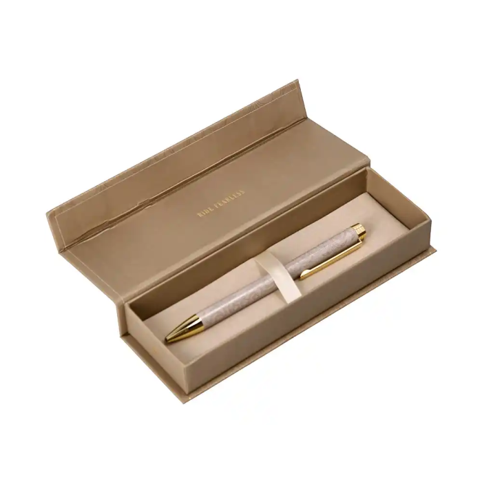 Belius Wild West Bolígrafo Aluminio Beige Dorado, Tinta Azul, Caja de Diseño 5