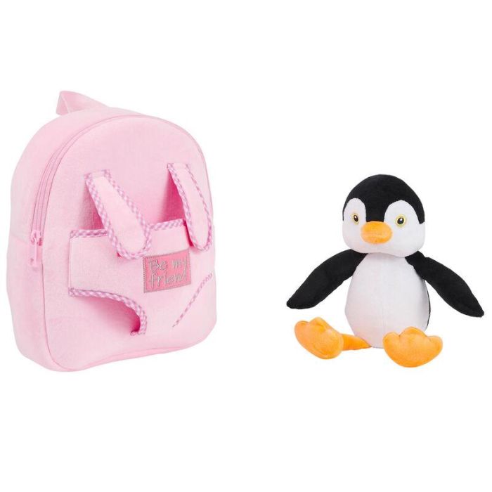Mochila reversible + peluche Peggie Pinguino 27cm 2