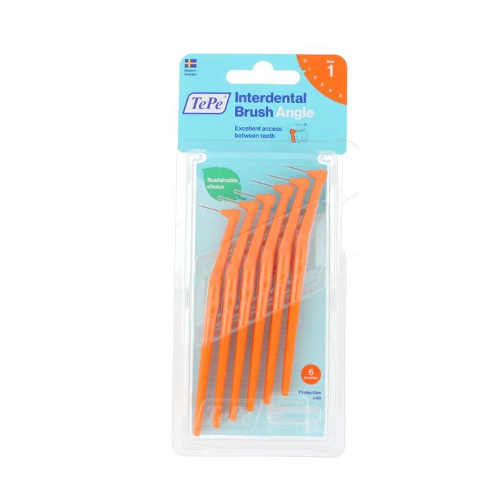 Tepe Angle Cepillo Interdental Talla 1 0,45 mm Naranja 6 Unidades Tepe Angle Cepillo Interdental Talla 1 0,45 mm Naranja 6 Unidades