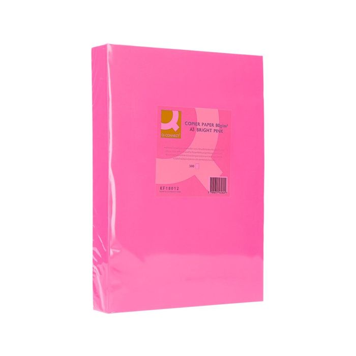 Papel Color Q-Connect Din A3 80 gr Rosa Intenso Paquete De 500 Hojas 2