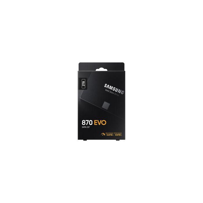 Samsung 870 EVO SSD 2000 GB (2TB) 2.5" SATA III Negro MZ-77E2T0B/EU Velocidad Lectura 560 MB/s Escritura 530 MB/s 8