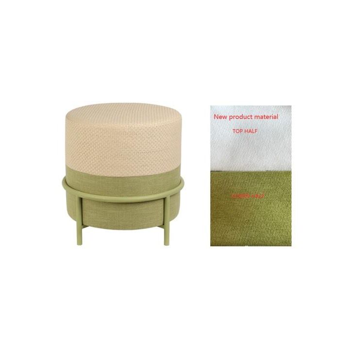DKD Home Decor Reposapies Urban Blanco Verde de Metal y Poliéster 40x40x40 cm