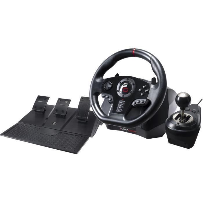 Volante de carreras - SUPERDRIVE - GS850-X - Cambio manual - 3 pedales - Levas - PS4 / Xbox 0 Volante de carreras - SUPERDRIVE - GS850-X - Cambio manual - 3 pedales - Levas - PS4 / Xbox 0