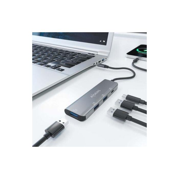 Hub USB Tipo-C Aisens A109-0764/ 3xUSB/ 1xUSB Tipo-C/ Gris 4 Hub USB Tipo-C Aisens A109-0764/ 3xUSB/ 1xUSB Tipo-C/ Gris 4