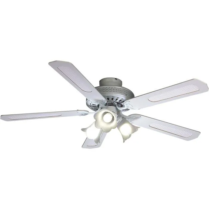 Farelek Islas Baleares Ø 132 cm Ventilador de Techo Reversible 5 Aspas Blancas Iluminación 3 Tulipanes 60W E27 0 Farelek Islas Baleares Ø 132 cm Ventilador de Techo Reversible 5 Aspas Blancas Iluminación 3 Tulipanes 60W E27 0