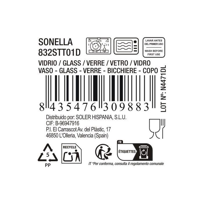 La Mediterranea Vaso Sonella 270 cc Transparente 4