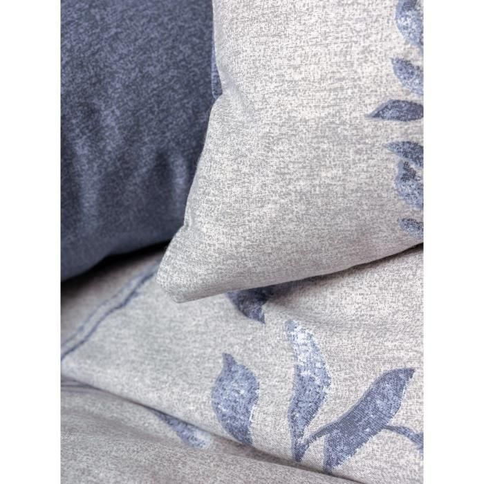 Juego de cama - 1 funda nórdica 220x240 cm + 2 fundas de almohada 60x60 cm - 100% algodón - Azul 1 Juego de cama - 1 funda nórdica 220x240 cm + 2 fundas de almohada 60x60 cm - 100% algodón - Azul 1