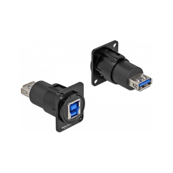 DeLOCK D-Typ Module USB 3.0 Tipo A Hembra a Tipo B Hembra, Conector Plano, Negro 0 DeLOCK D-Typ Module USB 3.0 Tipo A Hembra a Tipo B Hembra, Conector Plano, Negro 0