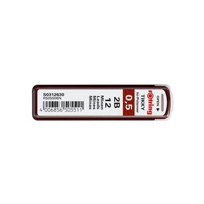 Rotring Minas de polímero 0.5 mm 2B