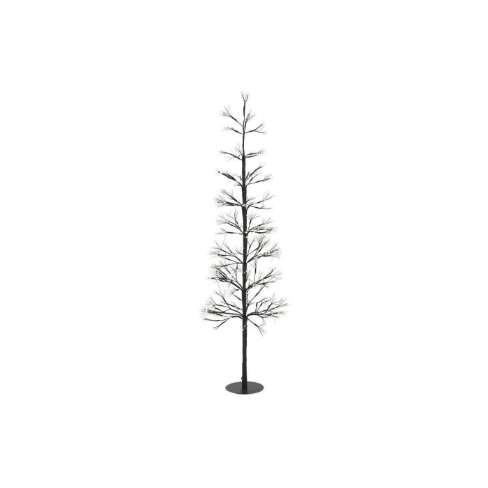 DKD Home Decor Árbol de Navidad Moderno Negro de Metal con Luces LED Cálidas 120 cm Alto x 40 cm Ancho x 40 cm Profundo