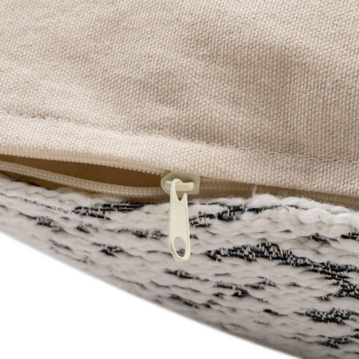 Cojín Blanco-Gris Algodón Decoración 40 X 60 cm