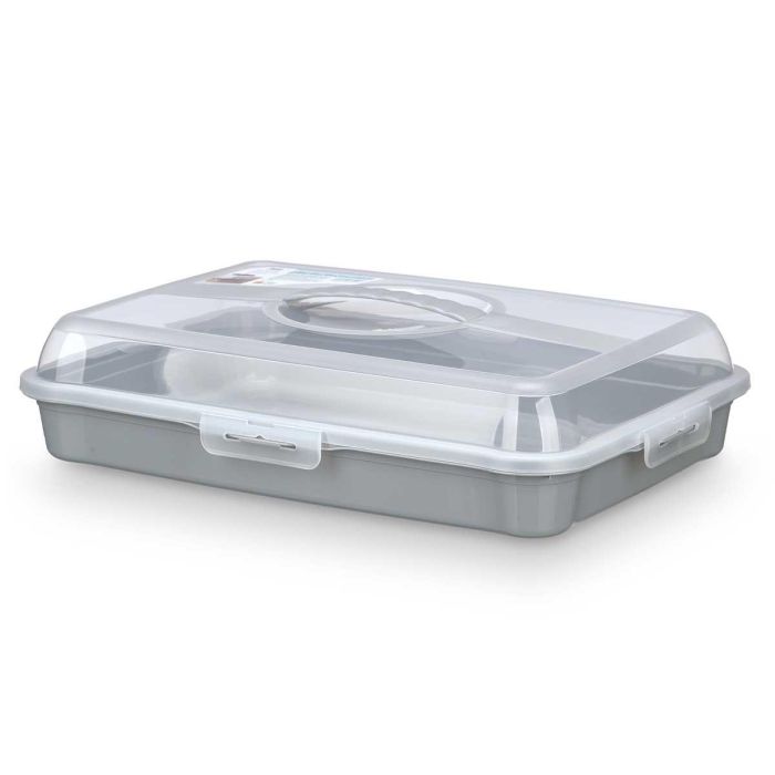 Portatarta Rectangular Grd Asa Gris Leknes 43X19CM (12 Unidades) 1 Portatarta Rectangular Grd Asa Gris Leknes 43X19CM (12 Unidades) 1
