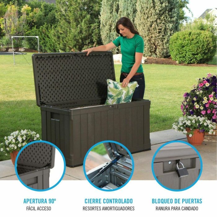 Arcón almacenaje exterior marron lifetime capacidad 440 litros 127x64x67 cm 4 Arcón almacenaje exterior marron lifetime capacidad 440 litros 127x64x67 cm 4