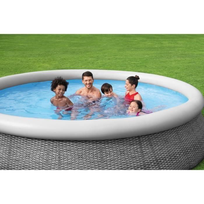 Piscina elevada BESTWAY Fast Set - Redonda - 366 x 76 cm - Cartucho de bomba y filtro 4 Piscina elevada BESTWAY Fast Set - Redonda - 366 x 76 cm - Cartucho de bomba y filtro 4