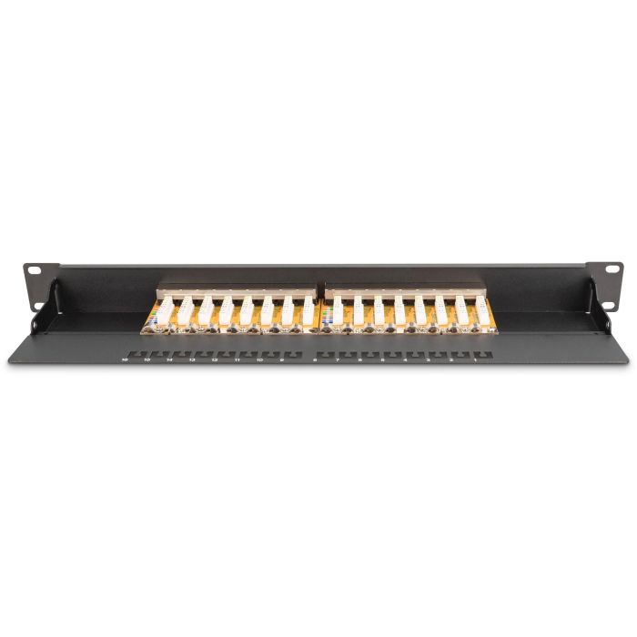 DIGITUS Patchpanel 1HE 16-Port Cat6 geschirmt schwarz 2 DIGITUS Patchpanel 1HE 16-Port Cat6 geschirmt schwarz 2