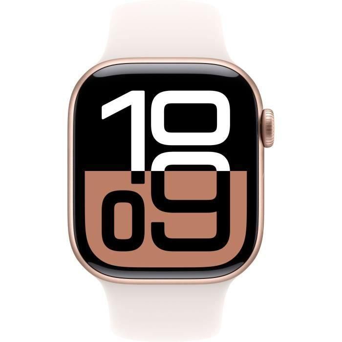 Apple Watch Series 10 GPS - 42 mm - Caja de aluminio en oro rosa - Correa deportiva color rubor claro - S/M 1