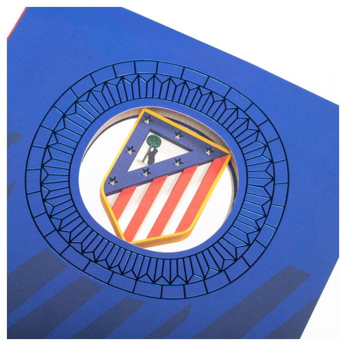 Atlético de Madrid Cuaderno A5 Escudo 3D, 120 Hojas Lisas, Color Azul Oficial