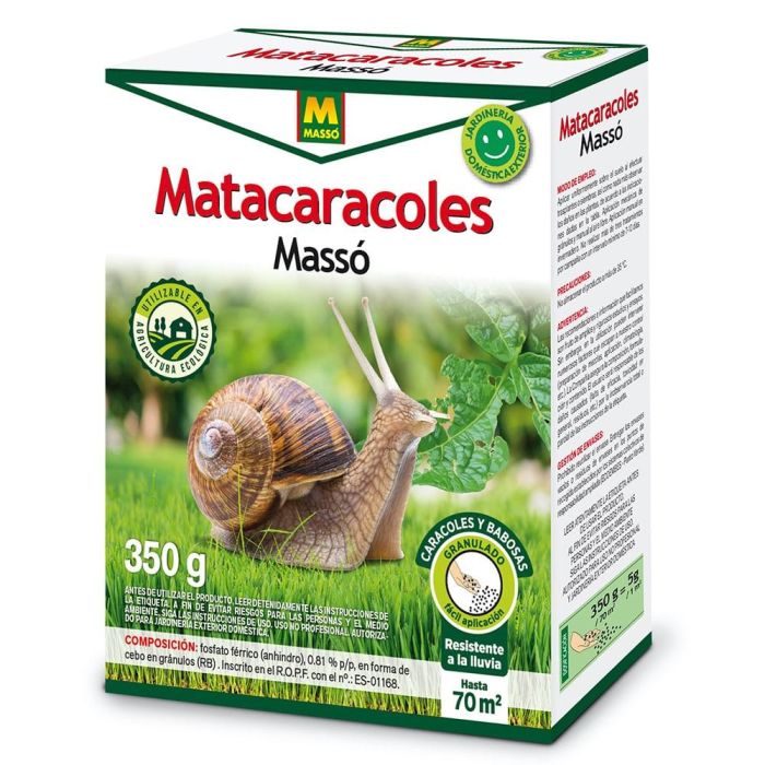 Massó Matacaracoles 350g 231654 - Resistente a la lluvia, granulado, fácil aplicación, protege 120 m²