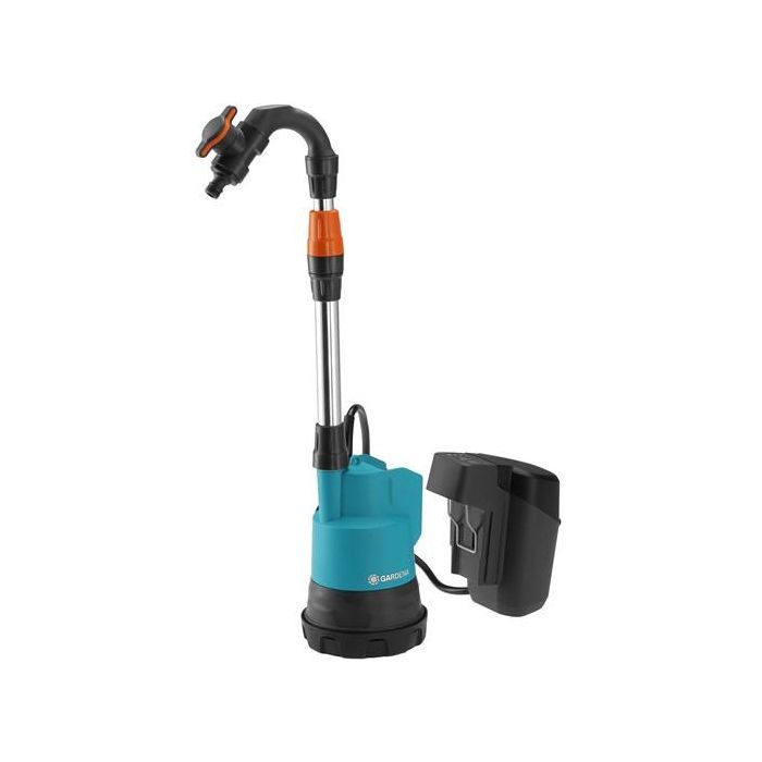 Gardena 2000/2 18V P4A Bomba de Impulsión a Batería para Jardín 2 bar 2000 l/h Negra Azul
