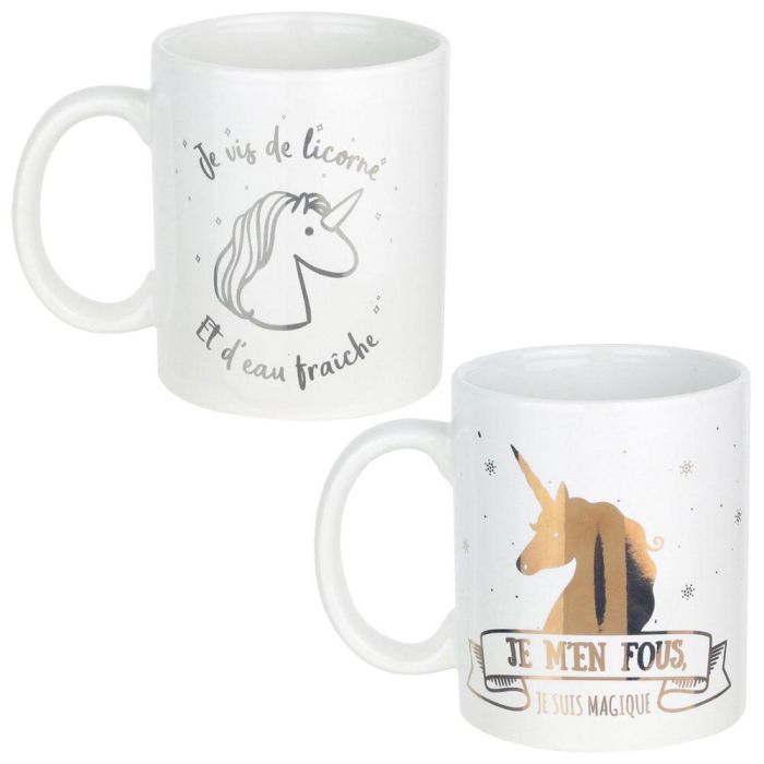 Home Deco Factory Taza Cerámica Licorne 350 Ml 2 Home Deco Factory Taza Cerámica Licorne 350 Ml 2