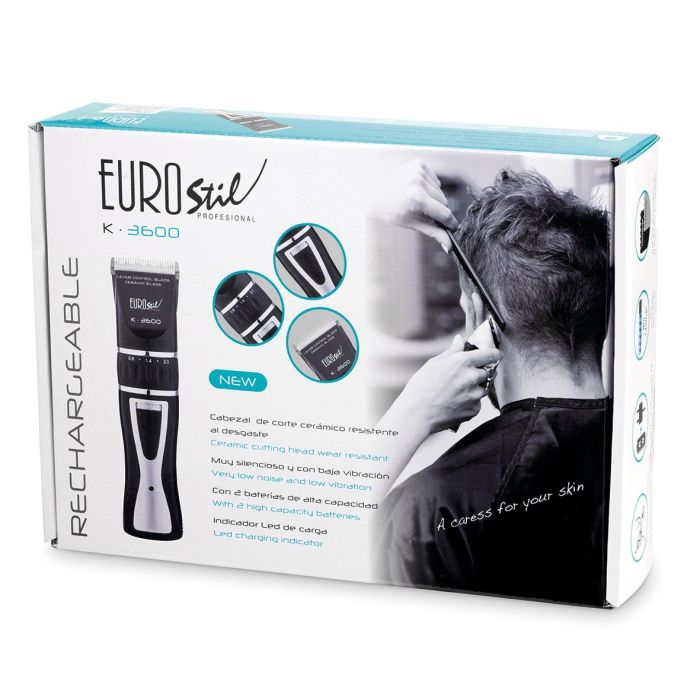 Eurostil Electrica k3600 ceramico recargable maquina cortapelo cabello negro negro 5 W Eurostil Electrica k3600 ceramico recargable maquina cortapelo cabello negro negro 5 W