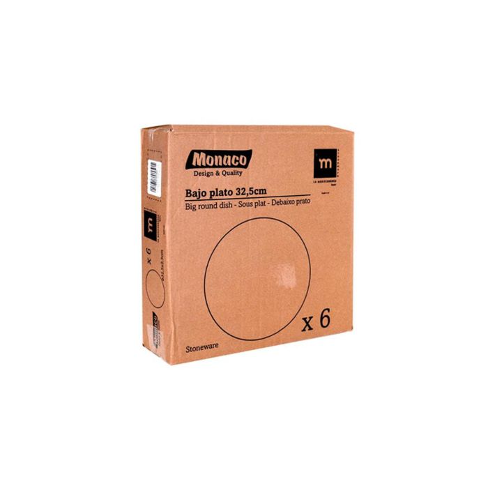 La Mediterranea Bajo Plato Monaco Ivory Brillo 32.5 cm (6 Unidades)