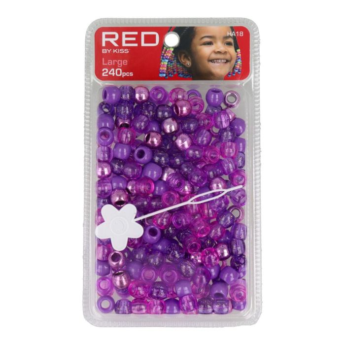 Red Kiss L Hair Beads 240 Pcs (Purp Asst) Red Kiss L Hair Beads 240 Pcs (Purp Asst)