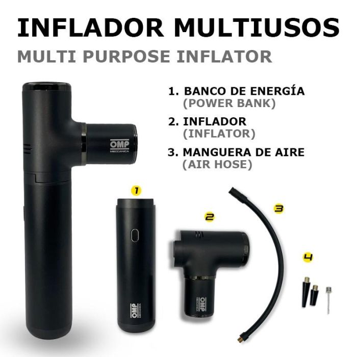 Omp Meccanica 5 En 1 Kit Portátil Multi-Función Arrancador, Compresor De Aire, Aspiradora, Linterna Y Power Bank Con Estuche OMPS19200001 6 Omp Meccanica 5 En 1 Kit Portátil Multi-Función Arrancador, Compresor De Aire, Aspiradora, Linterna Y Power Bank Con Estuche OMPS19200001 6