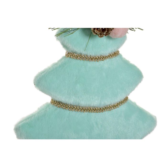 DKD Home Decor Decoración Colgante Navidad Fantasía Árbol Rosa Verde Porexpan Poliester 4x18x16cm (12 Unidades) 2