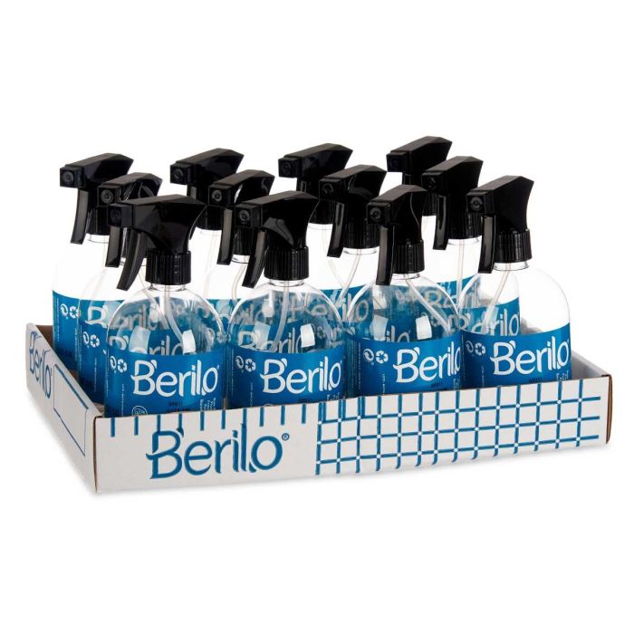 Bote Rociador de Plástico 500 ml Berilo - 8.5x18.5x9.5 cm, Negro/Transparente (12 Unidades) 2 Bote Rociador de Plástico 500 ml Berilo - 8.5x18.5x9.5 cm, Negro/Transparente (12 Unidades) 2