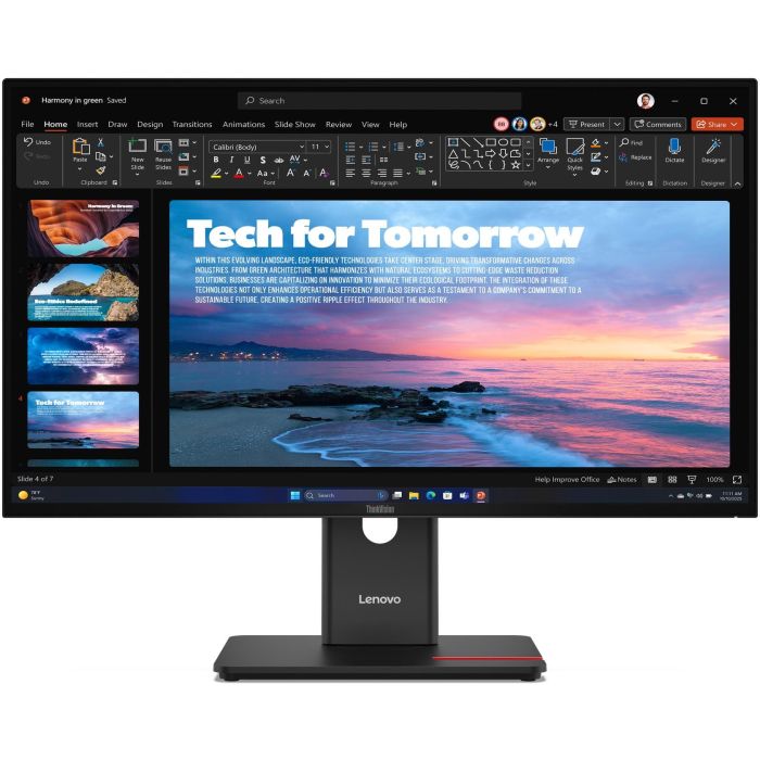 Lenovo T27QD-40 Monitor ThinkVision 27" IPS QHD (2560x1440) 120Hz HDMI/DisplayPort/USB-C Dock Negro
