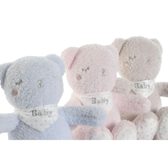 Peluche Manta Baby DKD Home Decor Rosa Azul 100 x 1 x 80 cm Set de 2 (3 Unidades) 3