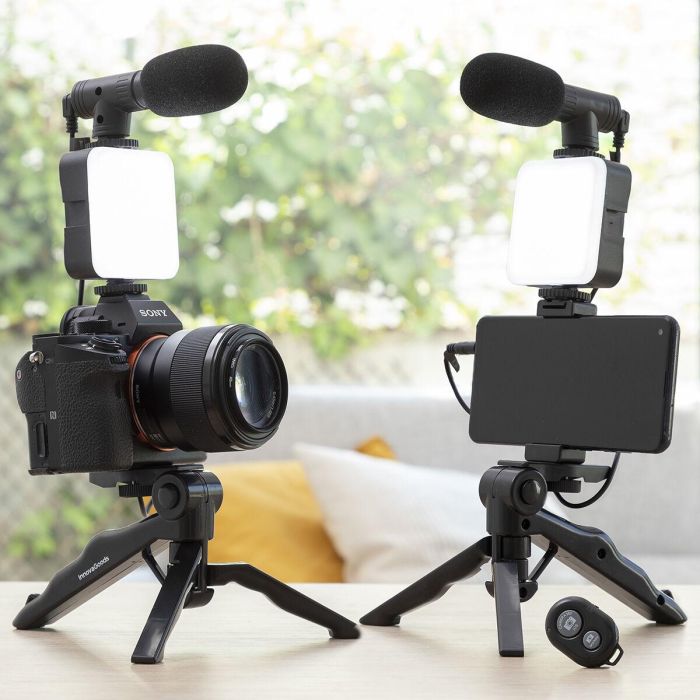 Kit Vlogging con Luz, Micrófono y Mando Plodni InnovaGoods 6 Piezas 13 Kit Vlogging con Luz, Micrófono y Mando Plodni InnovaGoods 6 Piezas 13