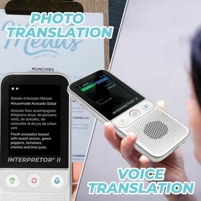 Lexibook Interpretor 2 Traductor de voz instantáneo AI 137 idiomas con cámara, portátil Wi-Fi y traducción vocal 47 idiomas 2