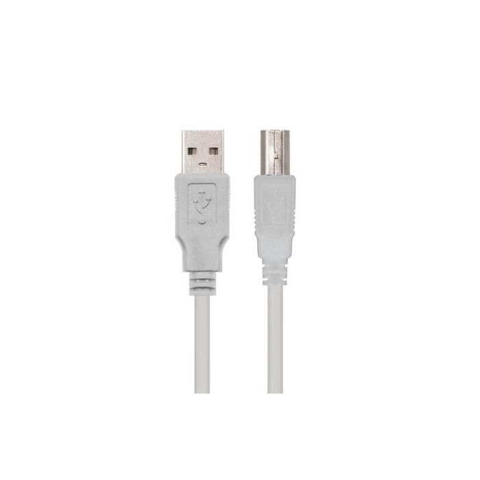 Nanocable 10.01.0102 Cable USB 2.0 para Impresora, Conectores USB A Macho a USB B Macho, 1 metro, Beige Nanocable 10.01.0102 Cable USB 2.0 para Impresora, Conectores USB A Macho a USB B Macho, 1 metro, Beige