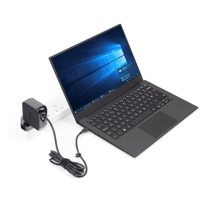 Targus APA95EU Cargador USB-C Universal 45W para Portátiles, Móviles, Tablets, con Cable 1.8m y 4 Clavijas Intercambiables Negro 1
