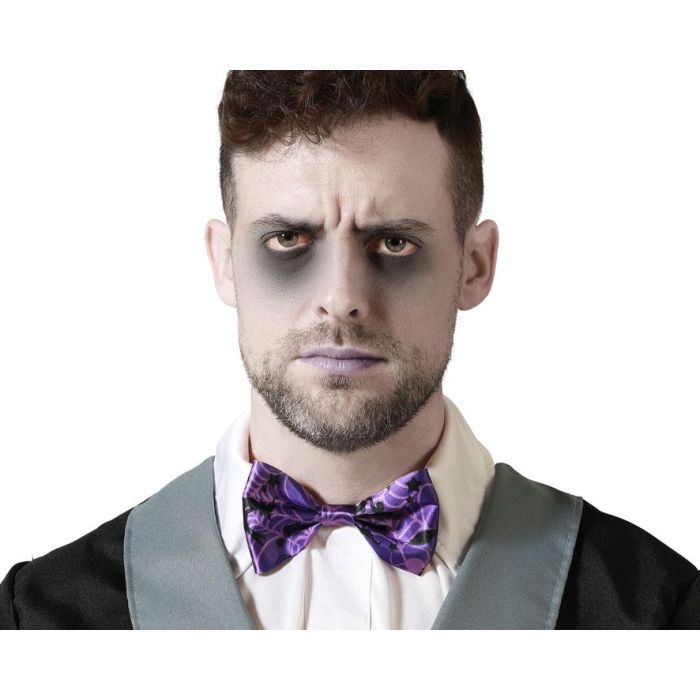 Pajarita Halloween Morada con Motivos de Telaraña para Disfraces de Adultos y Niños 0 Pajarita Halloween Morada con Motivos de Telaraña para Disfraces de Adultos y Niños 0