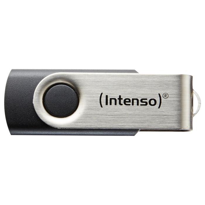 Intenso Lápiz USB 2.0 Basic 32GB - Memoria Flash, Modelo 3503480, Lectura hasta 28 MB/s, Color Negro y Plata