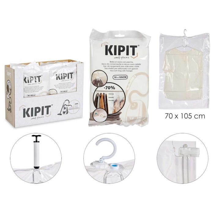 Bolsa De Vacio 70X105 Cm Con Percha Kipit (36 Unidades) Bolsa De Vacio 70X105 Cm Con Percha Kipit (36 Unidades)