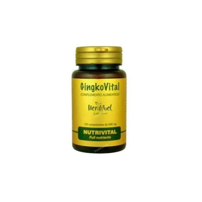 HERDIBEL Ginkgo Biloba Ginkgovital 120 Comprimidos. Apoya la Circulación Periférica y Bienestar