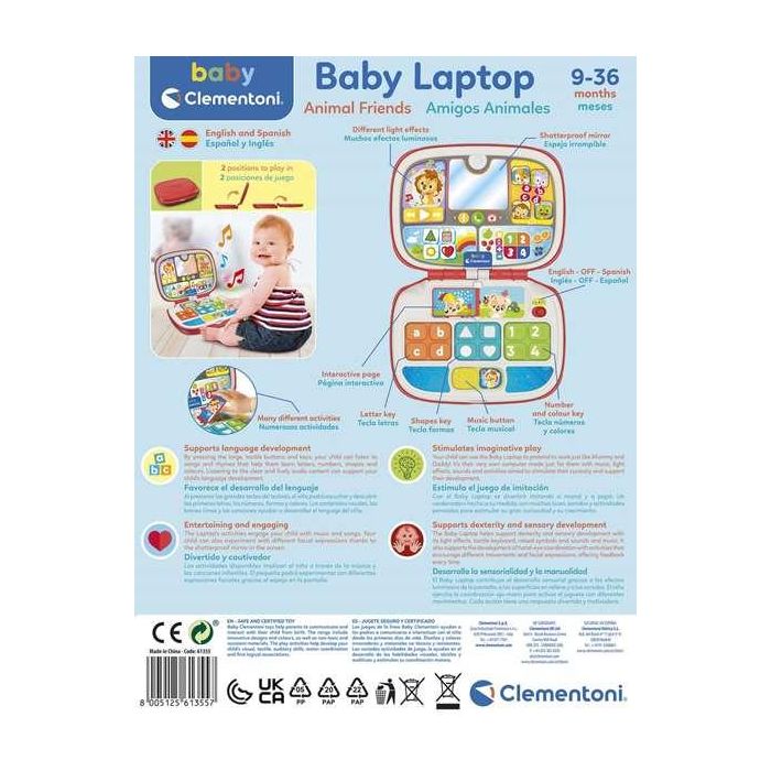 Ordenador baby laptop amigos animales con luces y sonidos 23x30x6 cm - modelos surtidos 2 Ordenador baby laptop amigos animales con luces y sonidos 23x30x6 cm - modelos surtidos 2