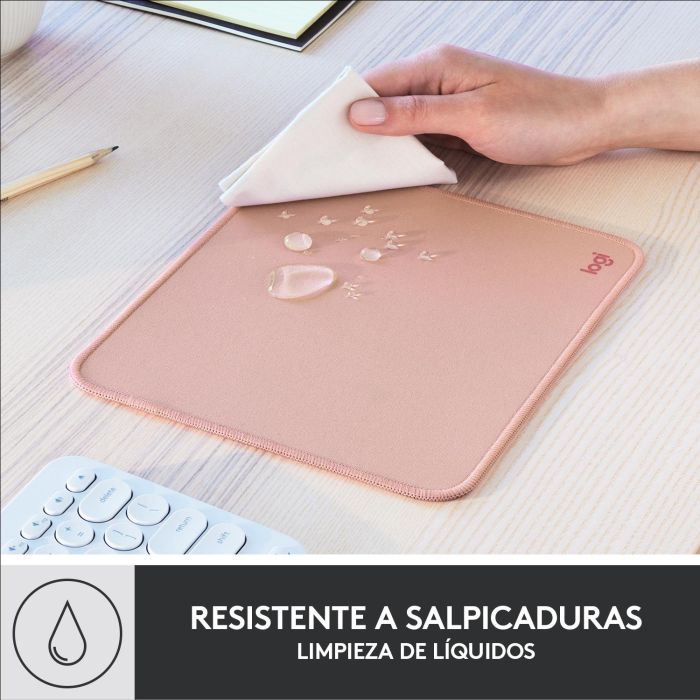 Logitech Alfombrilla de Ratón Desk Mat Studio Series - Tela Suave, Antideslizante, Poliéster Reciclado, Rosa Oscuro 2