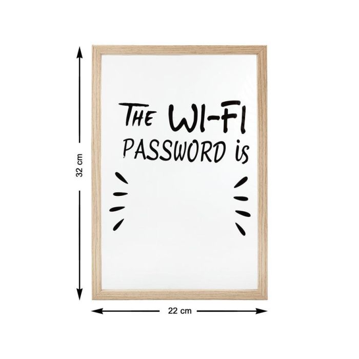 Cartel Blanco De Pared Decoración Contraseña Wifi - Original y Divertido, Escribible y Borrable
